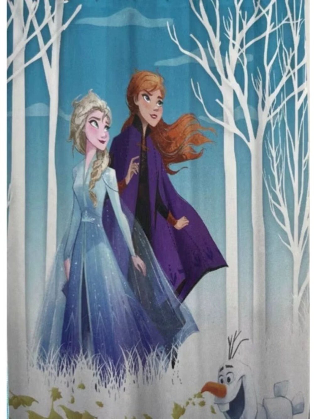 NWT Disney Frozen Elsa Anna Olaf Fabric Shower Curtain Hooks Set 13 Pc